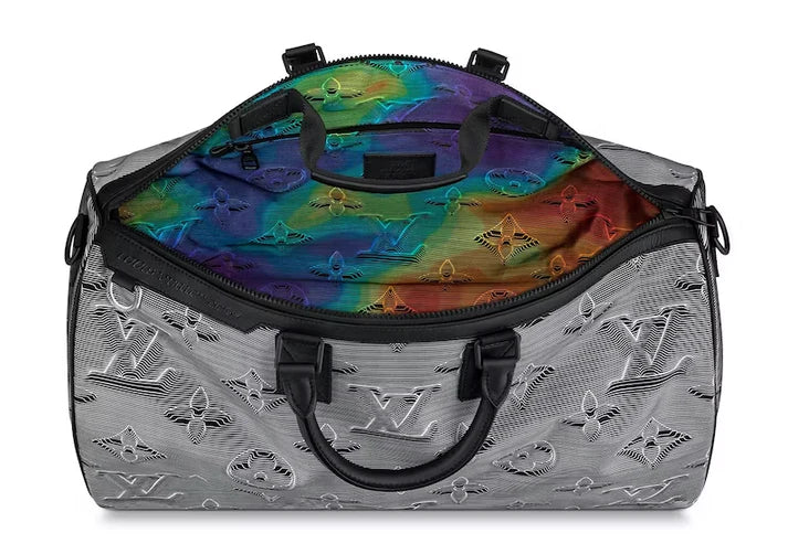 LV Reversible Keepall Bandouliere Monogram 3D 50 Rainbow/Grey/Black