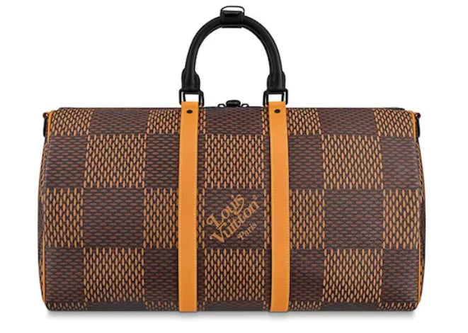 Louis Vuitton x Nigo Keepall Bandouliere Damier Ebene Giant 50 Brown