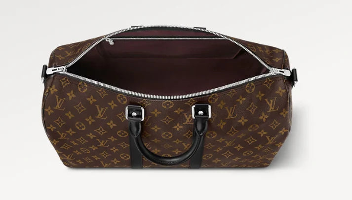 Louis Vuitton Keepall Bandouliere Monogram Macassar 45 Brown/Black Preowned