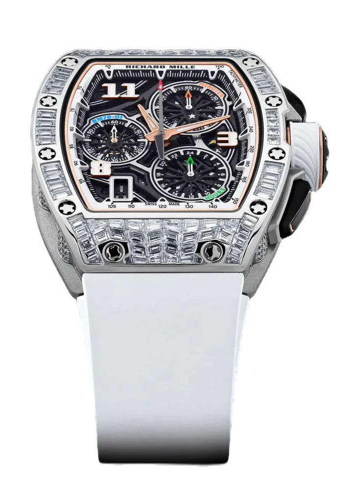 Richard Mille RM 72-01 Flyback Chronograph White Gold & Medium Set Diamonds