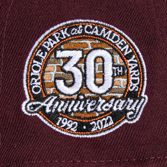 Gorra 5950 Baltimore Orioles 30Th Anniversary Sidepatch Maroon/Black