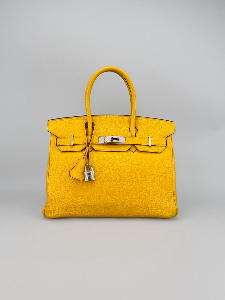Hermès Birkin 30 Togo Jaune Naples Palladium Hardware Square M Stamp