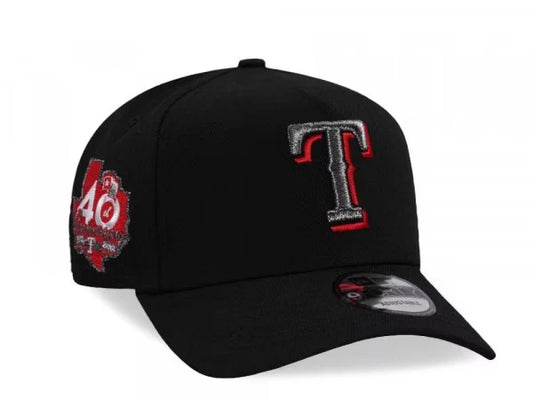 Gorra New Era Texas Rangers 40Th Black Red