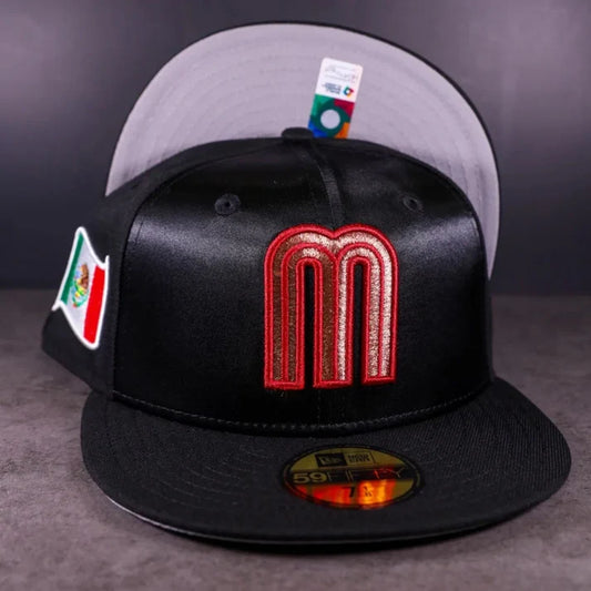 Gorra 5950 Wbc Mexico Mexican Flag Slidepatch Black Satin/Poly