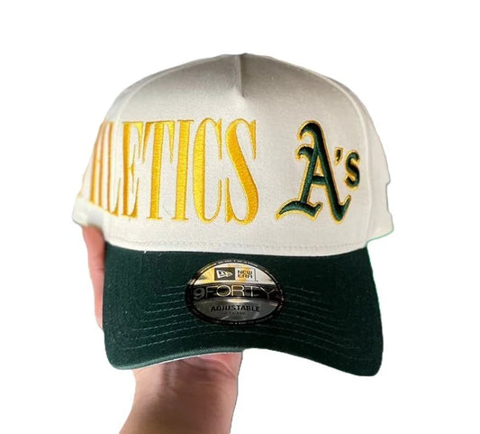 Gorra New Era Athletics Big Name Beige Adjustable