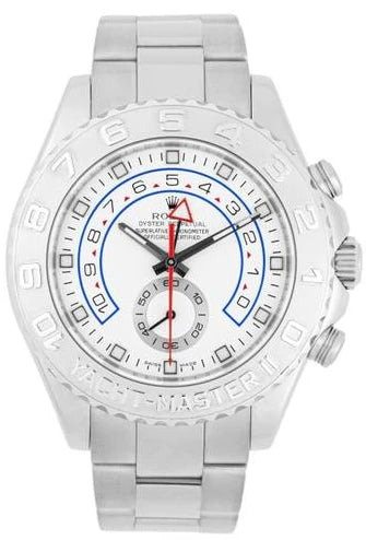 Rolex Yacht Master II Platinum Bezel White Gold Bracelet 44mm