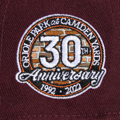 Gorra 5950 Baltimore Orioles 30Th Anniversary Sidepatch Maroon/Black