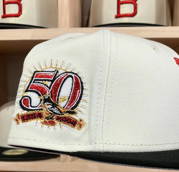 Gorra 5950 Baltimore Orioles 50th Season Chrome White/Black
