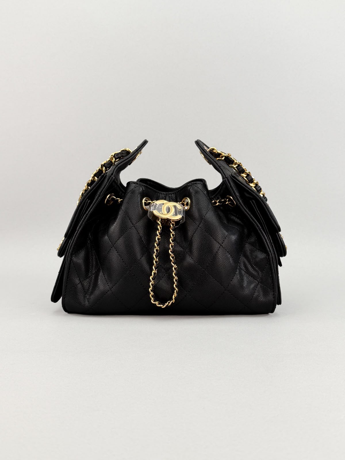 Chanel 25 Mini Calfskin Black Gold Hardware