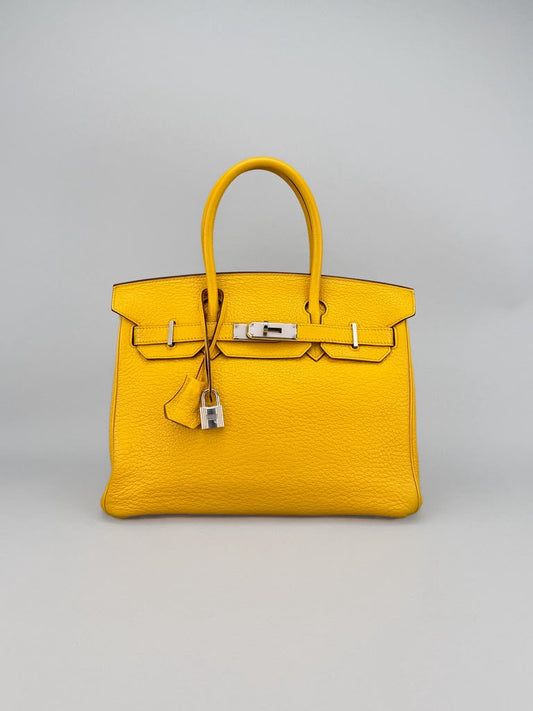 Hermès Birkin 30 Togo Jaune Naples Palladium Hardware Square M Stamp