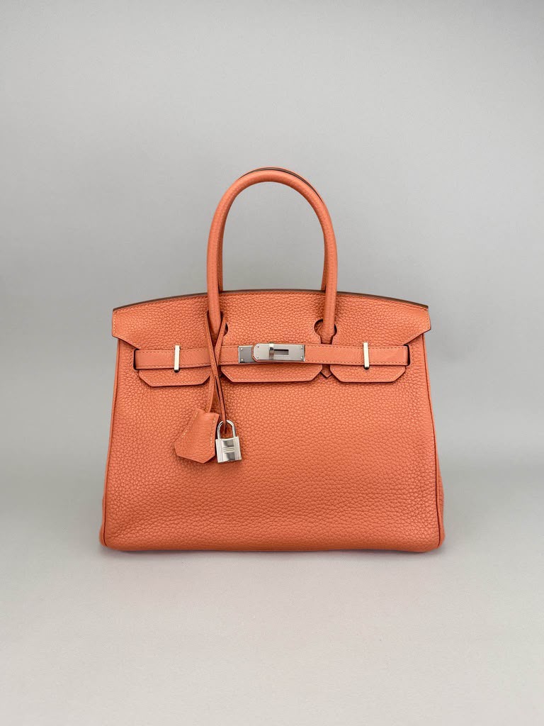 Hermès Birkin 30 Togo Rose Tea Palladium Hardware Square Q Stamp